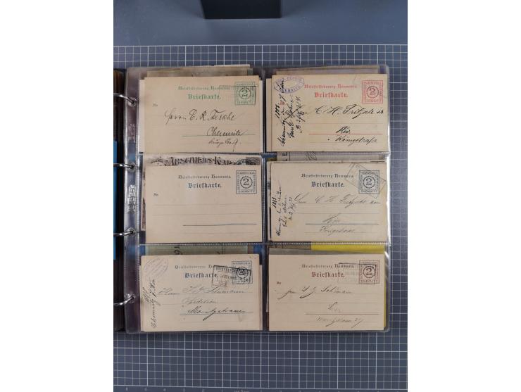 Chemnitz-HAMMONIA: 1897/1900, fast 60 Briefe, Karten und ungebrauchte/gestempelte Ganzsachen. Dabei u.a. Mi.-Nr. 28 auf Brief