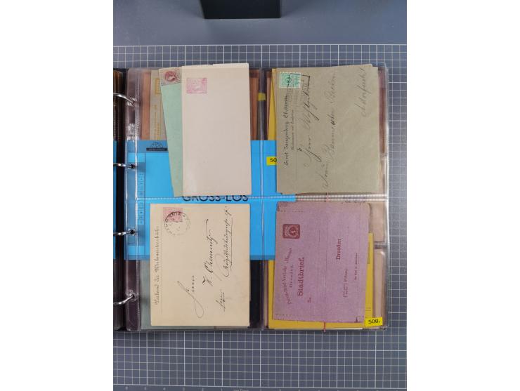 Chemnitz-HAMMONIA: 1897/1900, fast 60 Briefe, Karten und ungebrauchte/gestempelte Ganzsachen. Dabei u.a. Mi.-Nr. 28 auf Brief