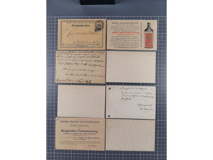 Darmstadt-Privat-Befördung: 1895/1900, Partie mit 11 ungebrauchten und gebrauchten Ganzsachen inkl. zwei ungebrauchten GSK de