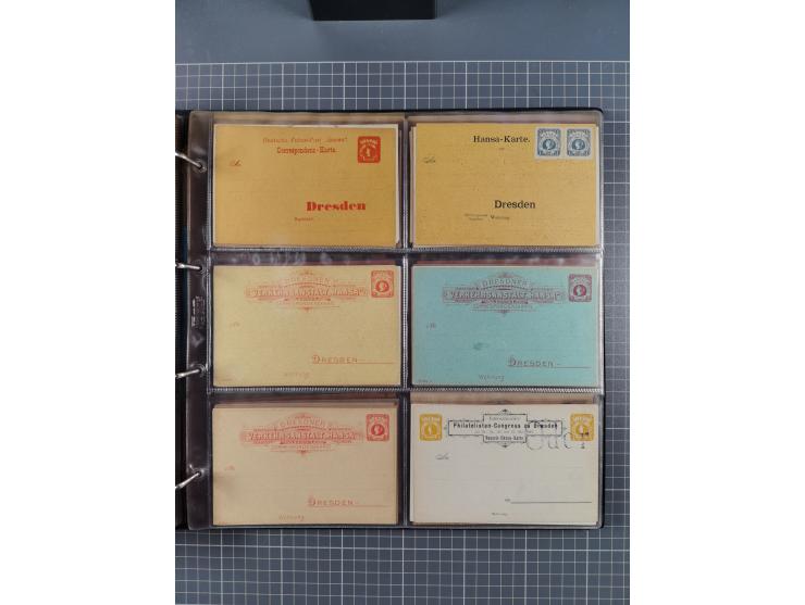 Dresden-Hansa: 1886/1900, Sammlung mit fast 160 Briefen, Karten und vielen ungebrauchten und gebrauchten Ganzsachen inkl. etw