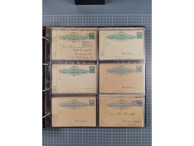 Dresden-Hansa: 1886/1900, Sammlung mit fast 160 Briefen, Karten und vielen ungebrauchten und gebrauchten Ganzsachen inkl. etw