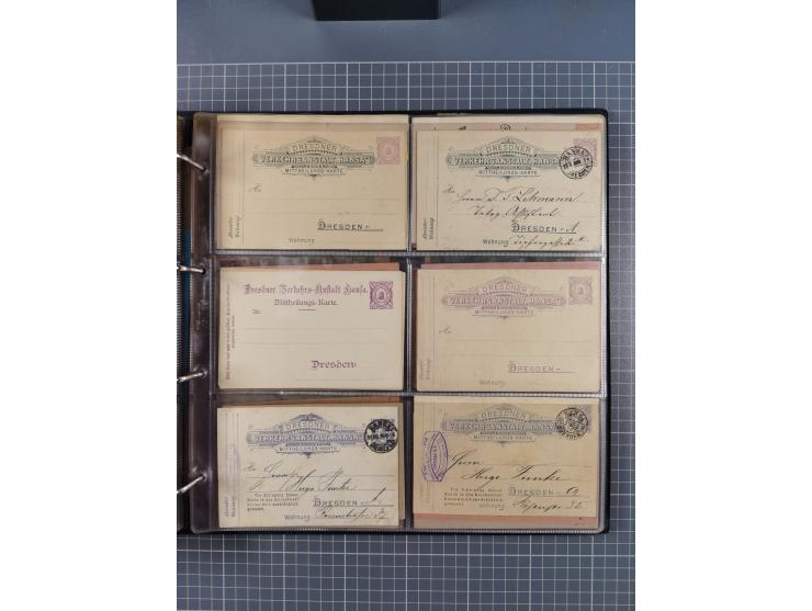 Dresden-Hansa: 1886/1900, Sammlung mit fast 160 Briefen, Karten und vielen ungebrauchten und gebrauchten Ganzsachen inkl. etw