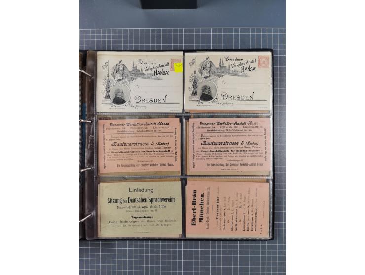 Dresden-Hansa: 1886/1900, Sammlung mit fast 160 Briefen, Karten und vielen ungebrauchten und gebrauchten Ganzsachen inkl. etw