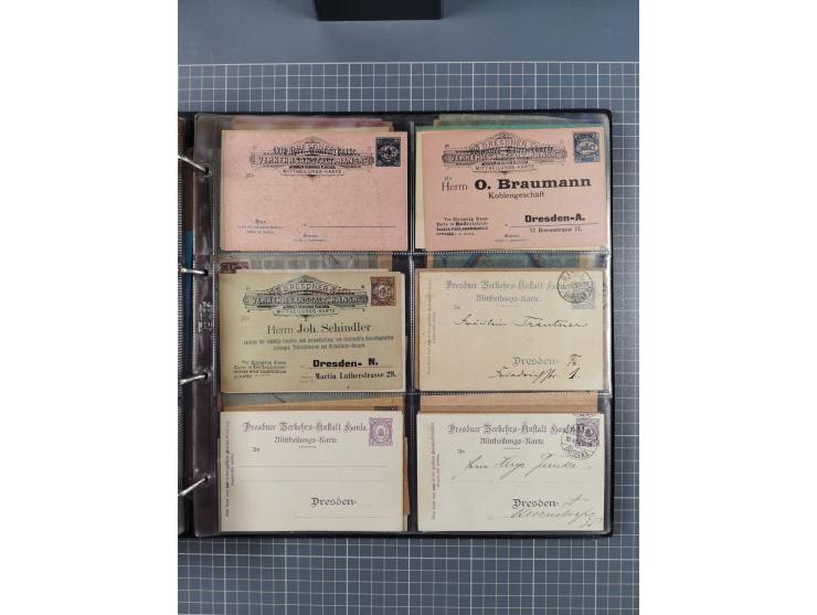 Dresden-Hansa: 1886/1900, Sammlung mit fast 160 Briefen, Karten und vielen ungebrauchten und gebrauchten Ganzsachen inkl. etw