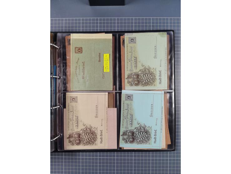 Dresden-Hansa: 1886/1900, Sammlung mit fast 160 Briefen, Karten und vielen ungebrauchten und gebrauchten Ganzsachen inkl. etw