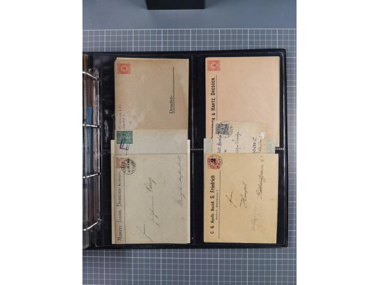 Dresden-Hansa: 1886/1900, Sammlung mit fast 160 Briefen, Karten und vielen ungebrauchten und gebrauchten Ganzsachen inkl. etw