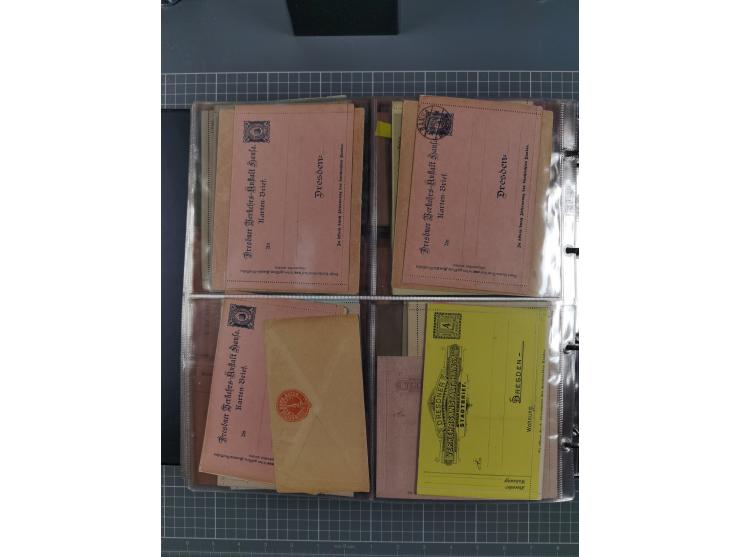 Dresden-Hansa: 1886/1900, Sammlung mit fast 160 Briefen, Karten und vielen ungebrauchten und gebrauchten Ganzsachen inkl. etw