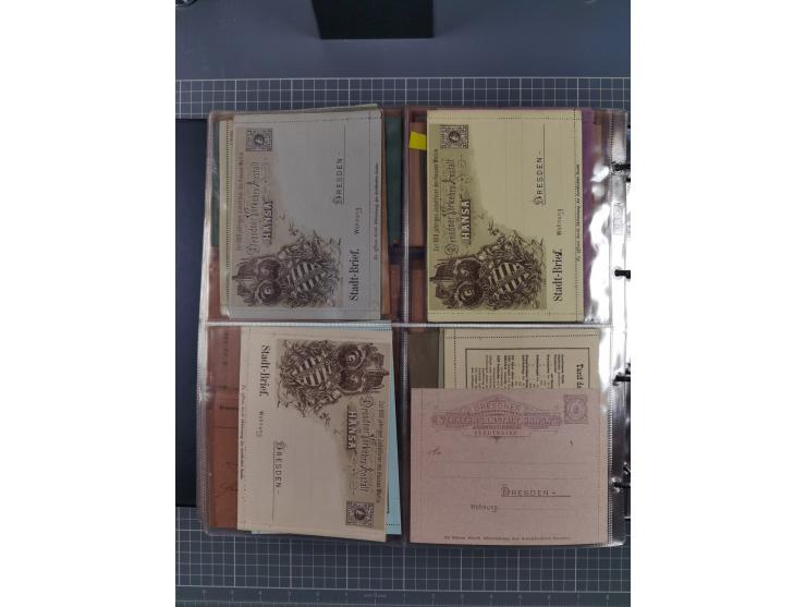 Dresden-Hansa: 1886/1900, Sammlung mit fast 160 Briefen, Karten und vielen ungebrauchten und gebrauchten Ganzsachen inkl. etw