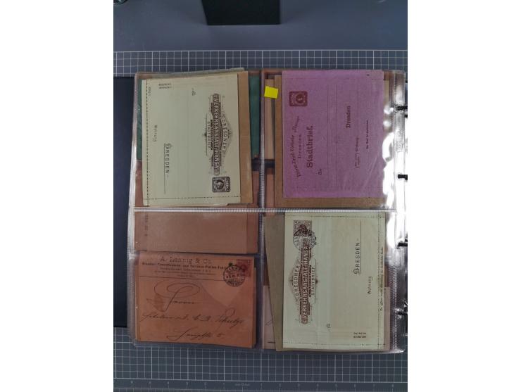 Dresden-Hansa: 1886/1900, Sammlung mit fast 160 Briefen, Karten und vielen ungebrauchten und gebrauchten Ganzsachen inkl. etw