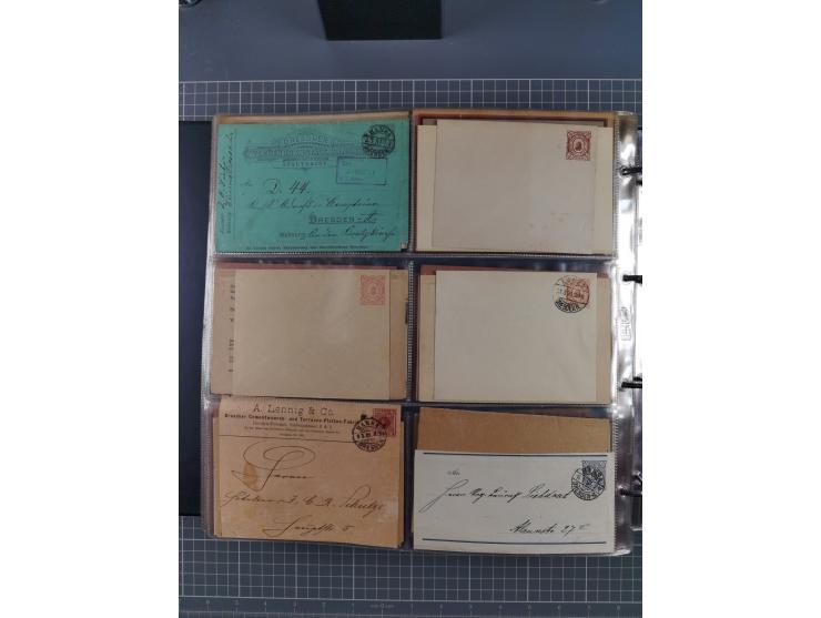 Dresden-Hansa: 1886/1900, Sammlung mit fast 160 Briefen, Karten und vielen ungebrauchten und gebrauchten Ganzsachen inkl. etw