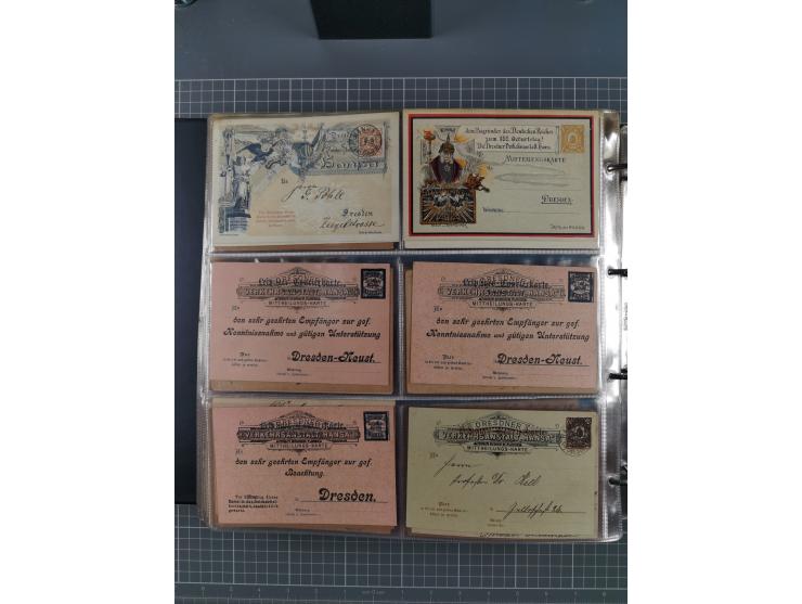 Dresden-Hansa: 1886/1900, Sammlung mit fast 160 Briefen, Karten und vielen ungebrauchten und gebrauchten Ganzsachen inkl. etw