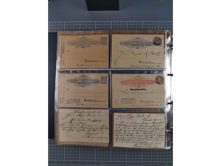 Dresden-Hansa: 1886/1900, Sammlung mit fast 160 Briefen, Karten und vielen ungebrauchten und gebrauchten Ganzsachen inkl. etw