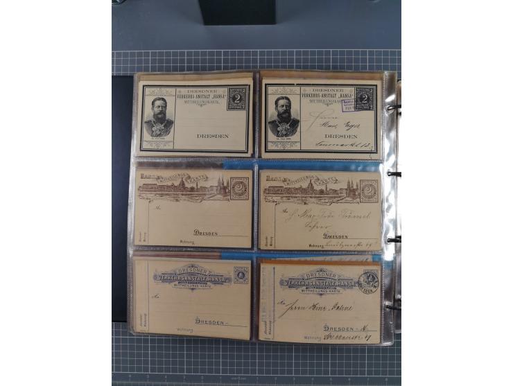 Dresden-Hansa: 1886/1900, Sammlung mit fast 160 Briefen, Karten und vielen ungebrauchten und gebrauchten Ganzsachen inkl. etw