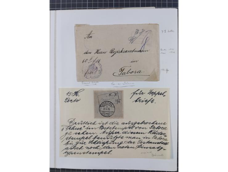 BAR- UND VORAUSFRANKIERUNGEN: spezialisierte Sammlung von 22 Belegen und einige Ausschnitten; verschiedene Typen und Besonder