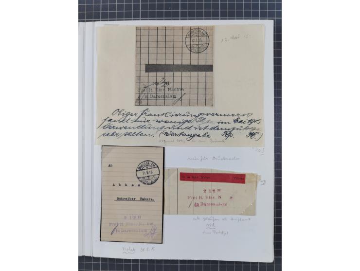 BAR- UND VORAUSFRANKIERUNGEN: spezialisierte Sammlung von 22 Belegen und einige Ausschnitten; verschiedene Typen und Besonder