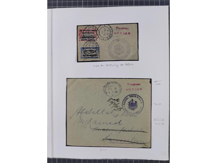 BAR- UND VORAUSFRANKIERUNGEN: spezialisierte Sammlung von 22 Belegen und einige Ausschnitten; verschiedene Typen und Besonder