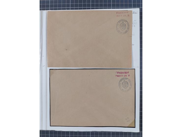 BAR- UND VORAUSFRANKIERUNGEN: spezialisierte Sammlung von 22 Belegen und einige Ausschnitten; verschiedene Typen und Besonder