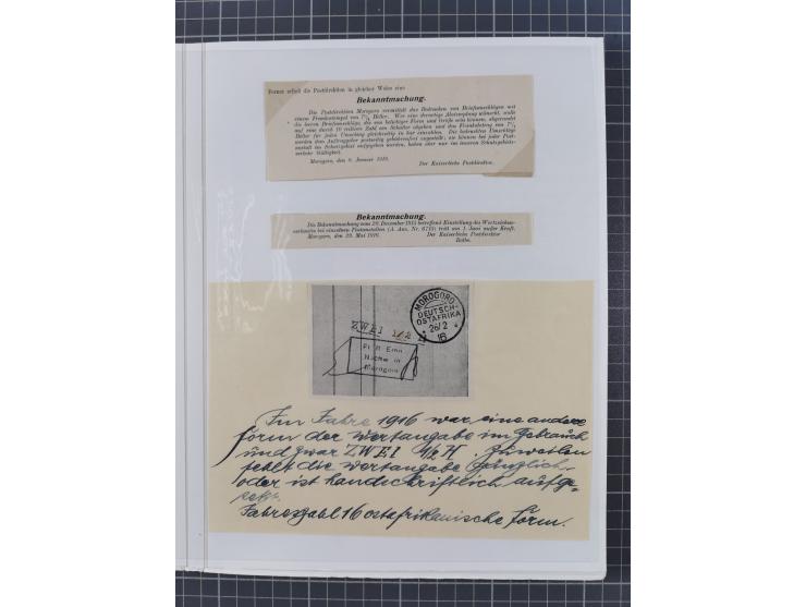 BAR- UND VORAUSFRANKIERUNGEN: spezialisierte Sammlung von 22 Belegen und einige Ausschnitten; verschiedene Typen und Besonder