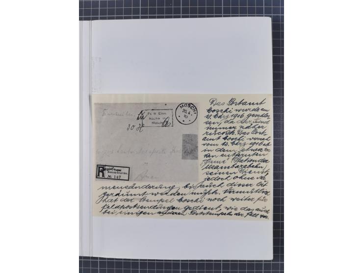 BAR- UND VORAUSFRANKIERUNGEN: spezialisierte Sammlung von 22 Belegen und einige Ausschnitten; verschiedene Typen und Besonder