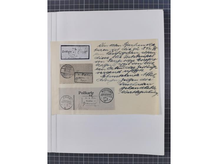 BAR- UND VORAUSFRANKIERUNGEN: spezialisierte Sammlung von 22 Belegen und einige Ausschnitten; verschiedene Typen und Besonder