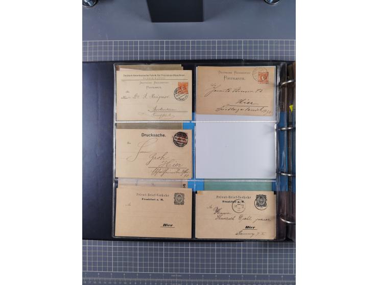 Frankfurt: 1886/1900, fast 90 Briefe und ungebrauchte/gebrauchte Ganzsachen von fast allen Anstalten in Frankfurt. Dabei Stad