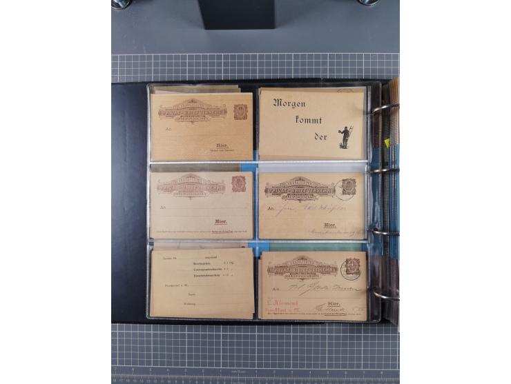 Frankfurt: 1886/1900, fast 90 Briefe und ungebrauchte/gebrauchte Ganzsachen von fast allen Anstalten in Frankfurt. Dabei Stad