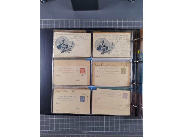 Frankfurt: 1886/1900, fast 90 Briefe und ungebrauchte/gebrauchte Ganzsachen von fast allen Anstalten in Frankfurt. Dabei Stad