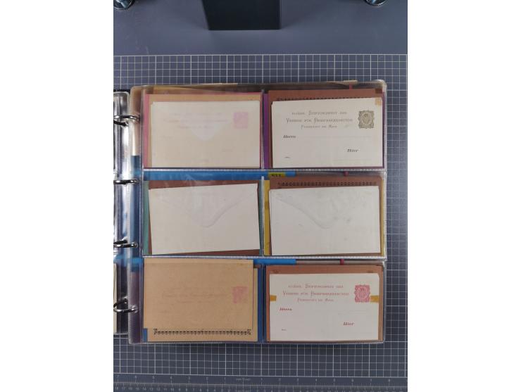 Frankfurt: 1886/1900, fast 90 Briefe und ungebrauchte/gebrauchte Ganzsachen von fast allen Anstalten in Frankfurt. Dabei Stad