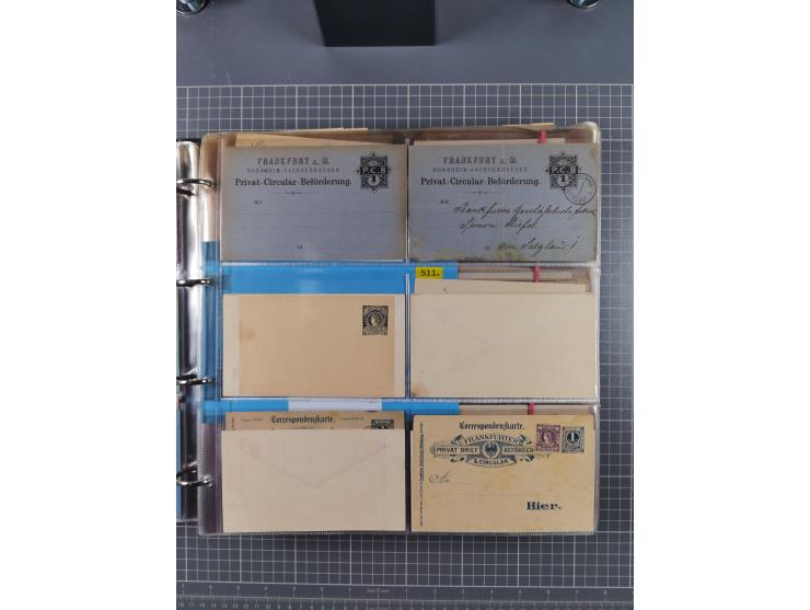 Frankfurt: 1886/1900, fast 90 Briefe und ungebrauchte/gebrauchte Ganzsachen von fast allen Anstalten in Frankfurt. Dabei Stad