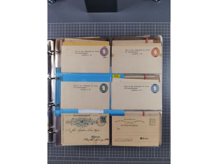 Frankfurt: 1886/1900, fast 90 Briefe und ungebrauchte/gebrauchte Ganzsachen von fast allen Anstalten in Frankfurt. Dabei Stad