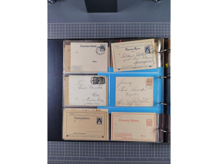 Halle/Saale: 1891/1900, ca. 50 Briefe, Karten und ungebrauchte/gebrauchte Ganzsachen von allen Anstalten. Dabei u.a. Courier 