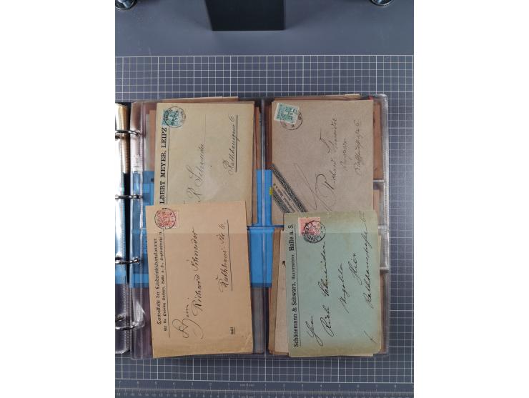 Halle/Saale: 1891/1900, ca. 50 Briefe, Karten und ungebrauchte/gebrauchte Ganzsachen von allen Anstalten. Dabei u.a. Courier 