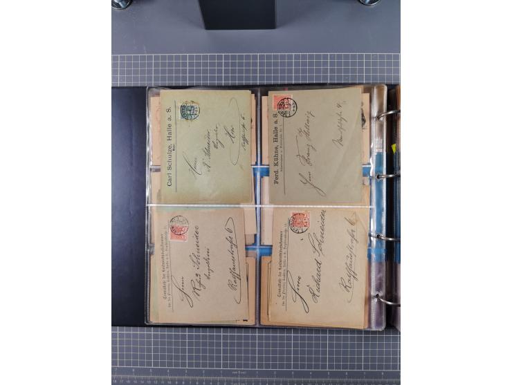 Halle/Saale: 1891/1900, ca. 50 Briefe, Karten und ungebrauchte/gebrauchte Ganzsachen von allen Anstalten. Dabei u.a. Courier 