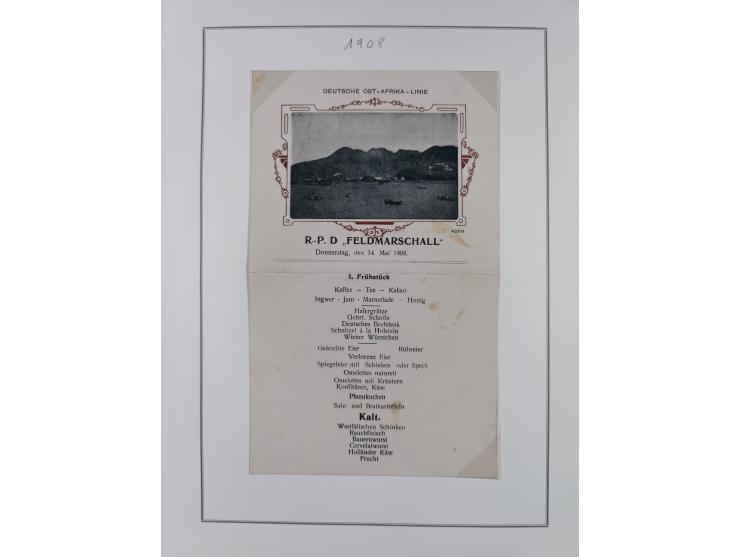 SCHIFFS- UND SEEPOST: Kleine Sammlung mit Marken und Briefstücken sowie 15 Belegen, dabei "OSTAFRKANISCHE ZWEIGLINIE**", "Ruf