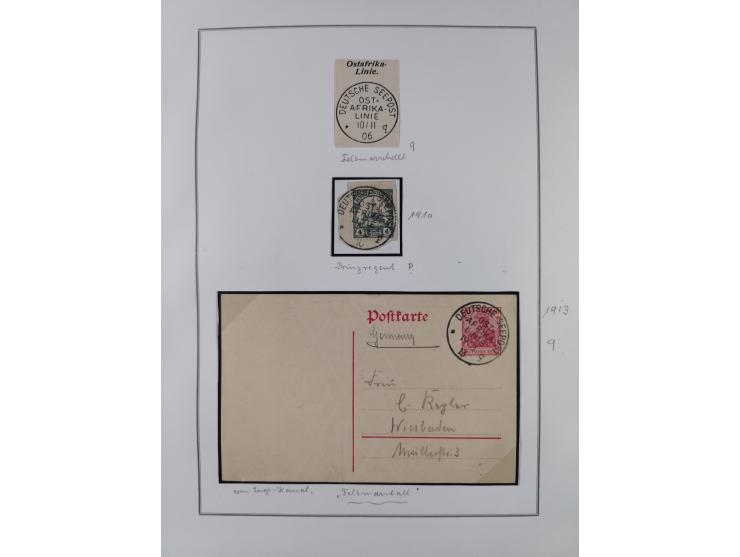 SCHIFFS- UND SEEPOST: Kleine Sammlung mit Marken und Briefstücken sowie 15 Belegen, dabei "OSTAFRKANISCHE ZWEIGLINIE**", "Ruf