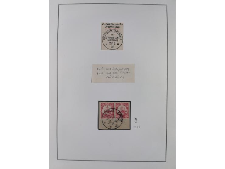 SCHIFFS- UND SEEPOST: Kleine Sammlung mit Marken und Briefstücken sowie 15 Belegen, dabei "OSTAFRKANISCHE ZWEIGLINIE**", "Ruf