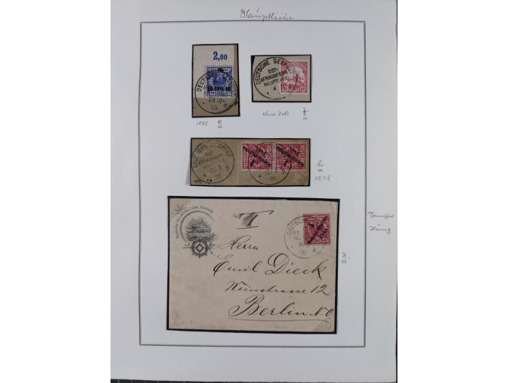 SCHIFFS- UND SEEPOST: Kleine Sammlung mit Marken und Briefstücken sowie 15 Belegen, dabei "OSTAFRKANISCHE ZWEIGLINIE**", "Ruf