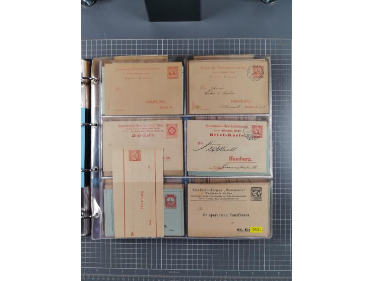Hamburg-Hammonia I. und II.: 1886/1900, ca. 40 Briefe, Karten und ungebrauchte/gebrauchte Ganzsachen inkl. weniger Belege von