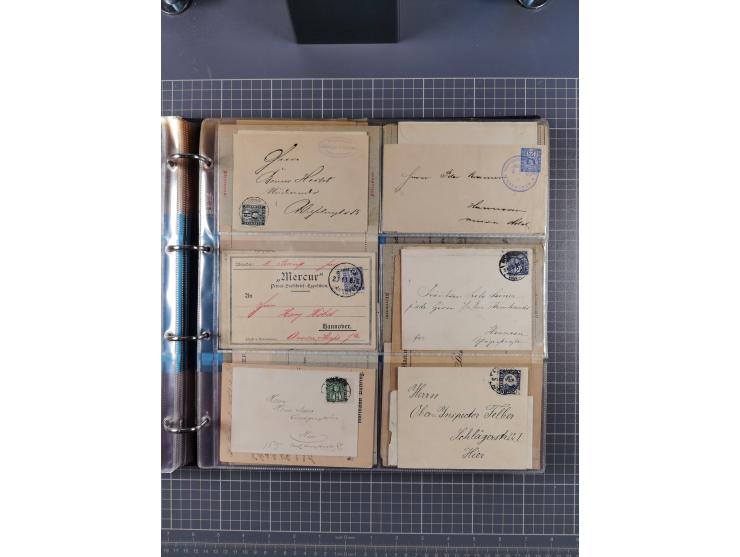 Hannover-Mercur: 1886/1900, ca. 70 Briefe, Karten und ungebrauchte/gebrauchte Ganzsachen. Dabei u.a. P18-19 und P20-22 gebrau