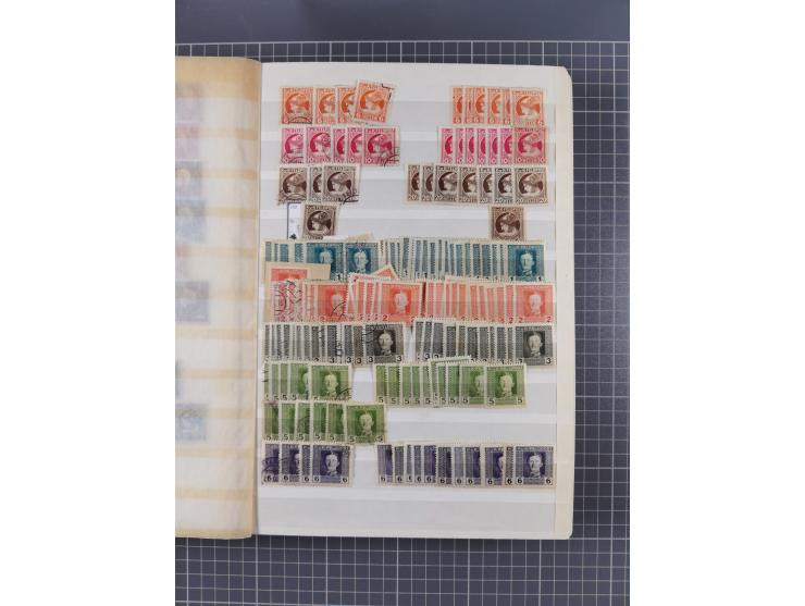 1850/1916 (ca.), Stempelsammlung auf losen Marken nach Orten geordnet, dazu Lombardei Venetien, Feldpost und Levante ungebrau