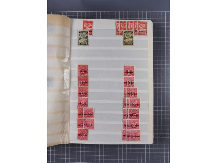 1850/1916 (ca.), Stempelsammlung auf losen Marken nach Orten geordnet, dazu Lombardei Venetien, Feldpost und Levante ungebrau