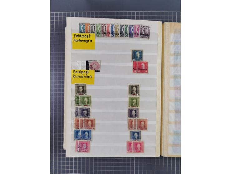 1850/1916 (ca.), Stempelsammlung auf losen Marken nach Orten geordnet, dazu Lombardei Venetien, Feldpost und Levante ungebrau