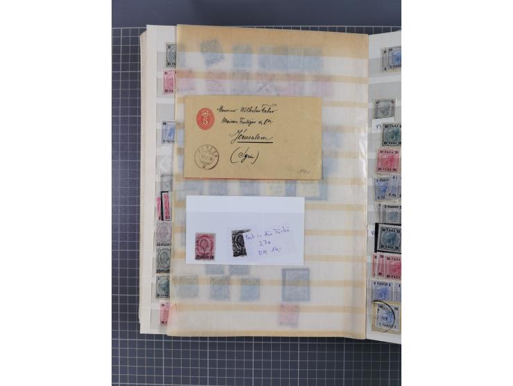 1850/1916 (ca.), Stempelsammlung auf losen Marken nach Orten geordnet, dazu Lombardei Venetien, Feldpost und Levante ungebrau