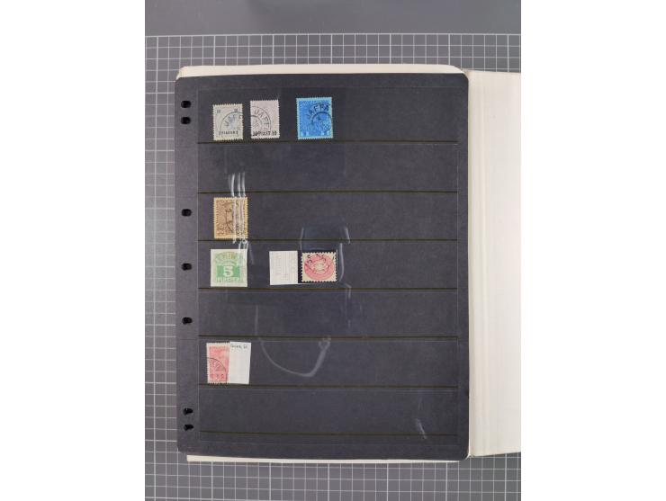 1850/1916 (ca.), Stempelsammlung auf losen Marken nach Orten geordnet, dazu Lombardei Venetien, Feldpost und Levante ungebrau