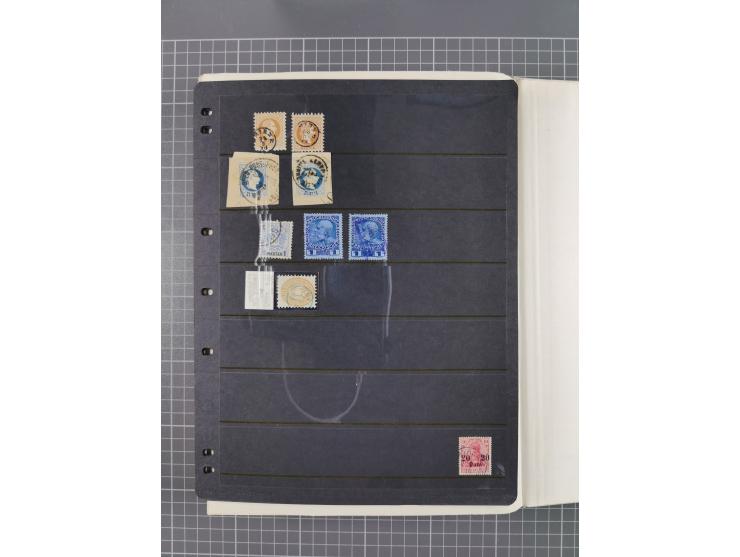 1850/1916 (ca.), Stempelsammlung auf losen Marken nach Orten geordnet, dazu Lombardei Venetien, Feldpost und Levante ungebrau