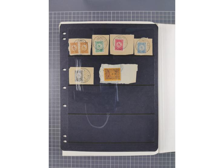 1850/1916 (ca.), Stempelsammlung auf losen Marken nach Orten geordnet, dazu Lombardei Venetien, Feldpost und Levante ungebrau