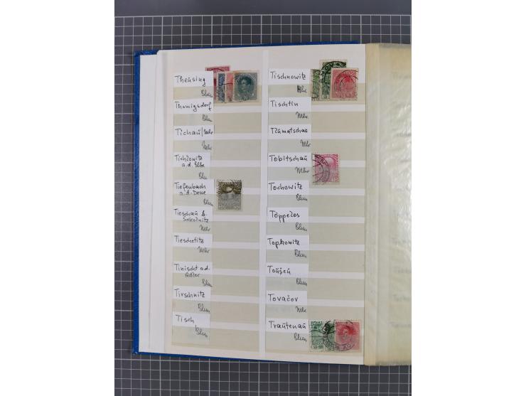 1850/1916 (ca.), Stempelsammlung auf losen Marken nach Orten geordnet, dazu Lombardei Venetien, Feldpost und Levante ungebrau