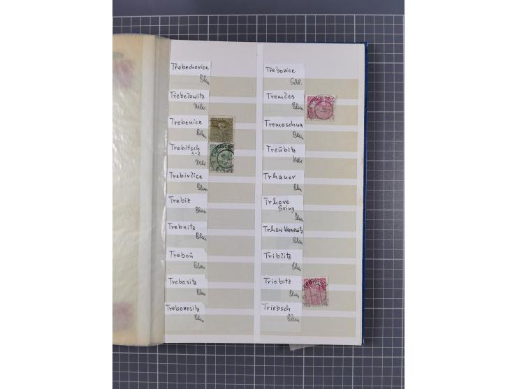 1850/1916 (ca.), Stempelsammlung auf losen Marken nach Orten geordnet, dazu Lombardei Venetien, Feldpost und Levante ungebrau