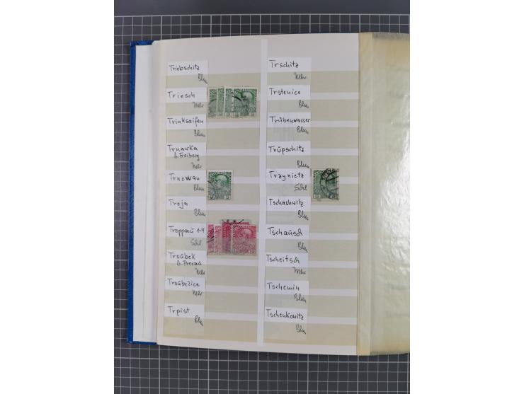 1850/1916 (ca.), Stempelsammlung auf losen Marken nach Orten geordnet, dazu Lombardei Venetien, Feldpost und Levante ungebrau