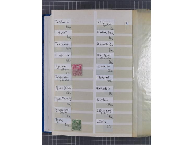 1850/1916 (ca.), Stempelsammlung auf losen Marken nach Orten geordnet, dazu Lombardei Venetien, Feldpost und Levante ungebrau